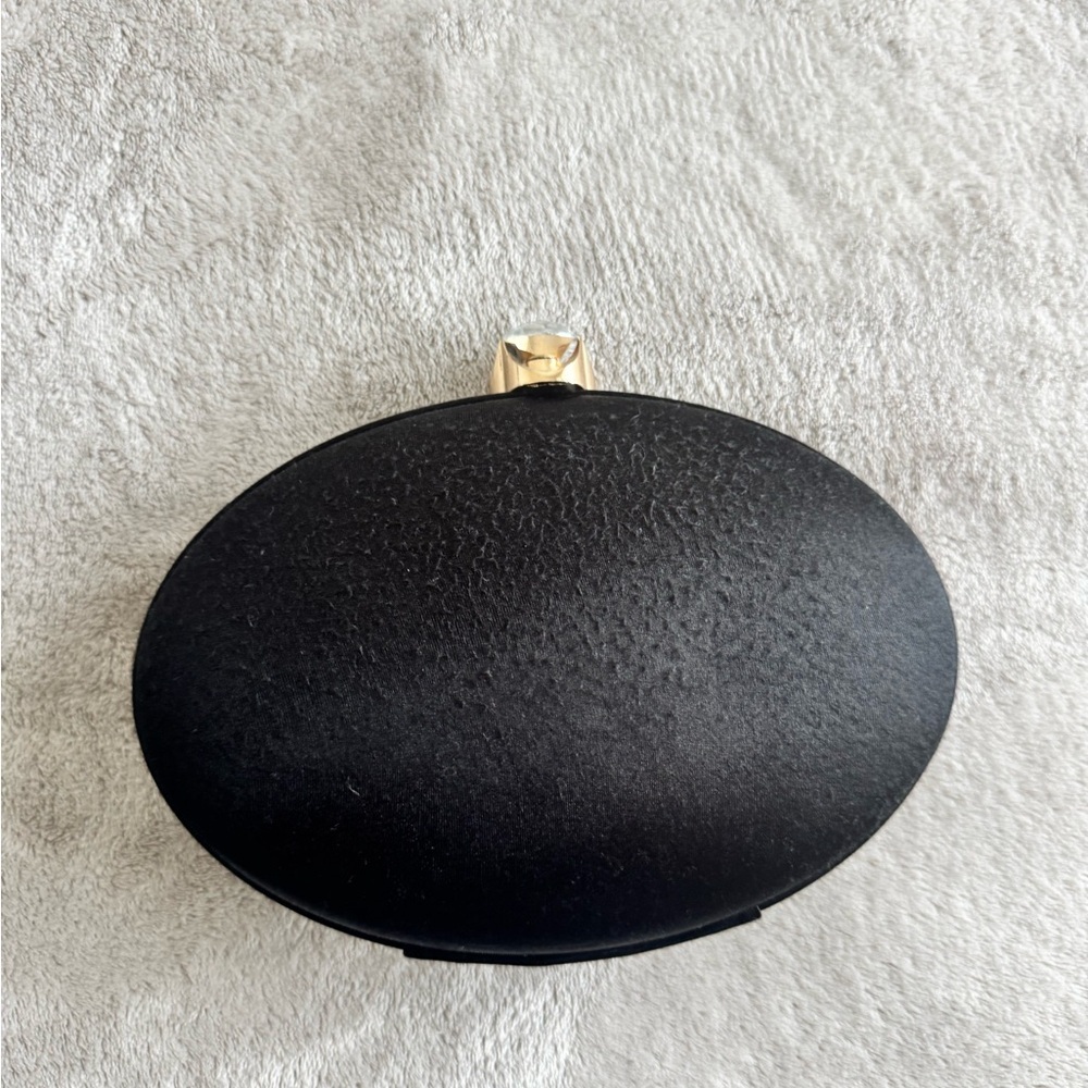 Black Clutch with Crystal Embellishment - Picture 5 of 6